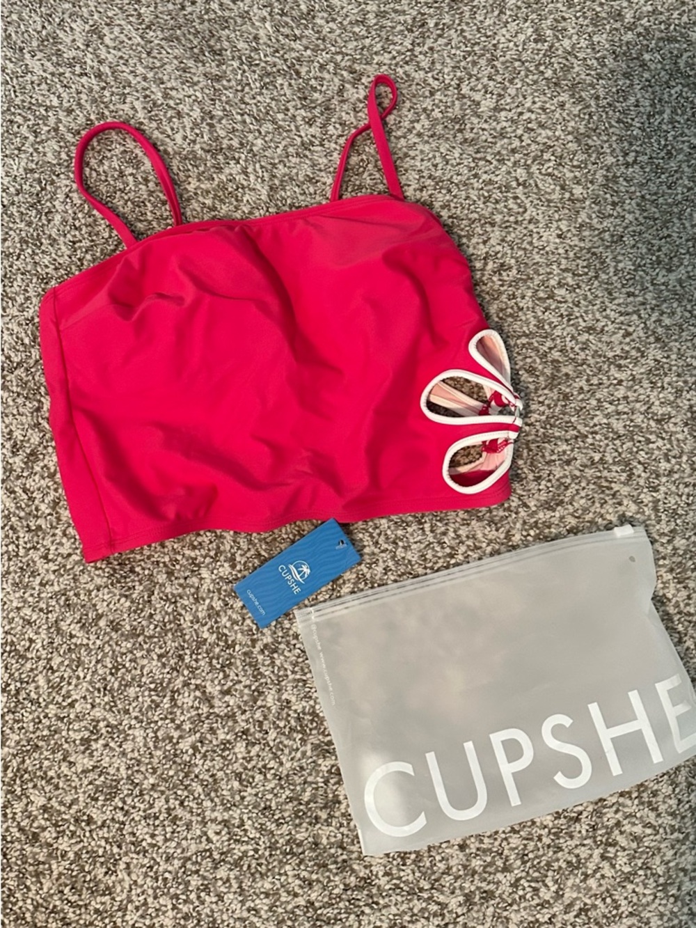 Cupshe Flirty Fuschia Pink Tankini Top - NWT